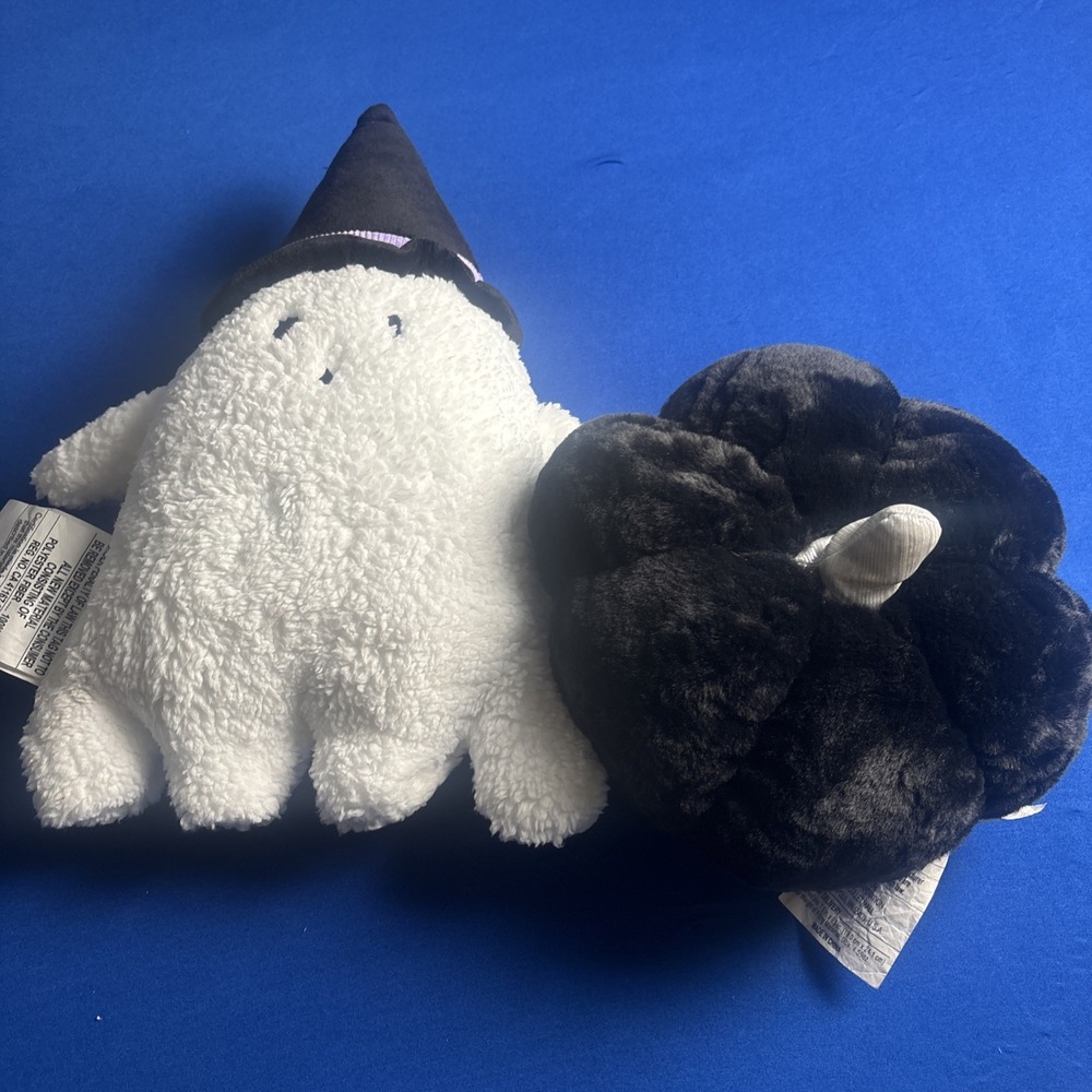 Halloween Plush Pumpkin & Ghost Pillow  Black/white Hyde & EEK NWOT